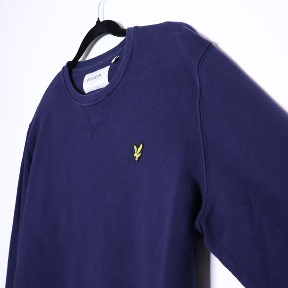LYLE & SCOTT Crew Neck Sweatshirt Navy Blue Long Sleeve Crewneck Casual Men's Lb - Picture 6 of 14